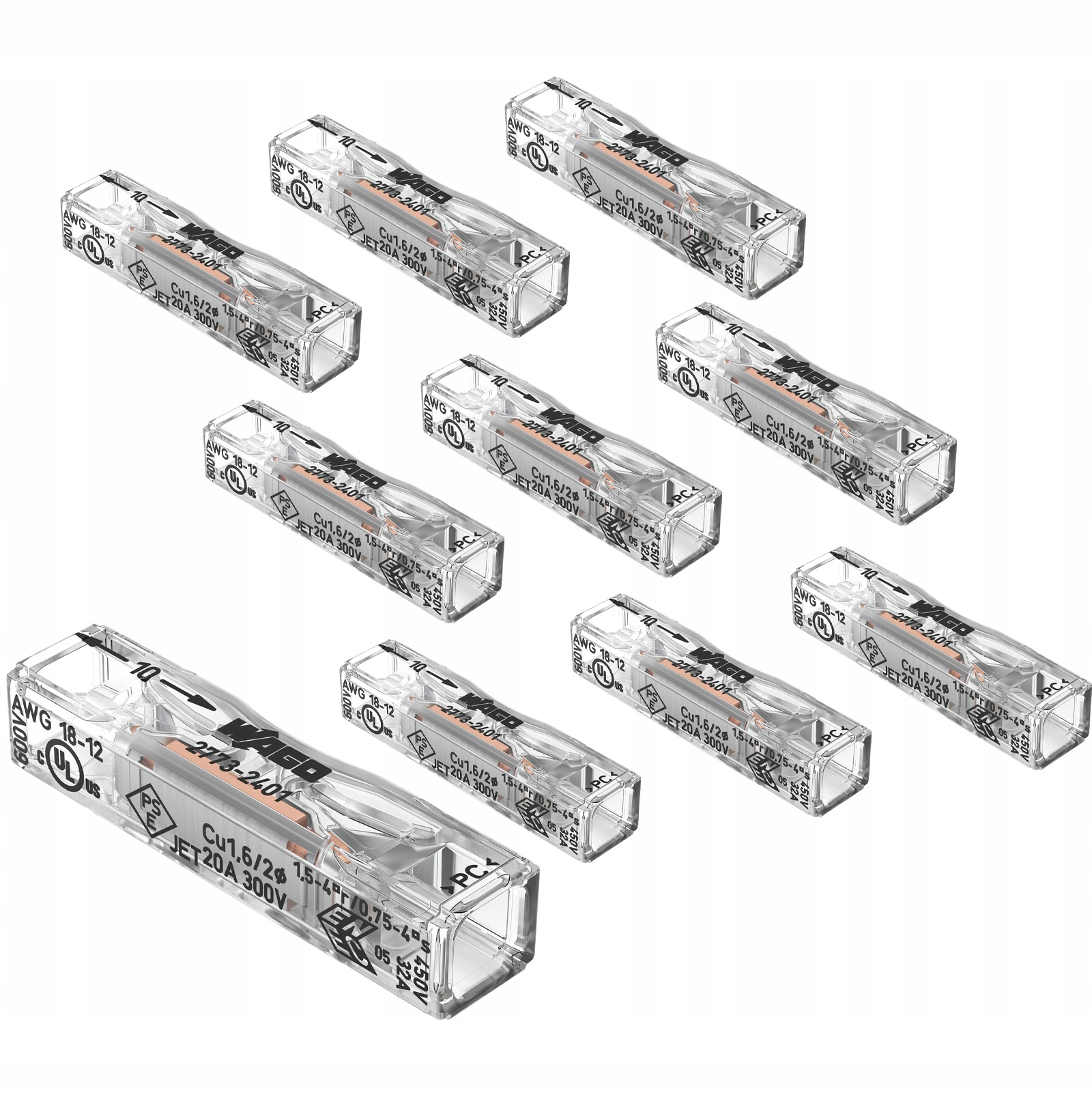 2773-2401 WAGO - Quick splice, 2273; spring clamp; 0.75÷4mm2; 32A; ways:  1; straight