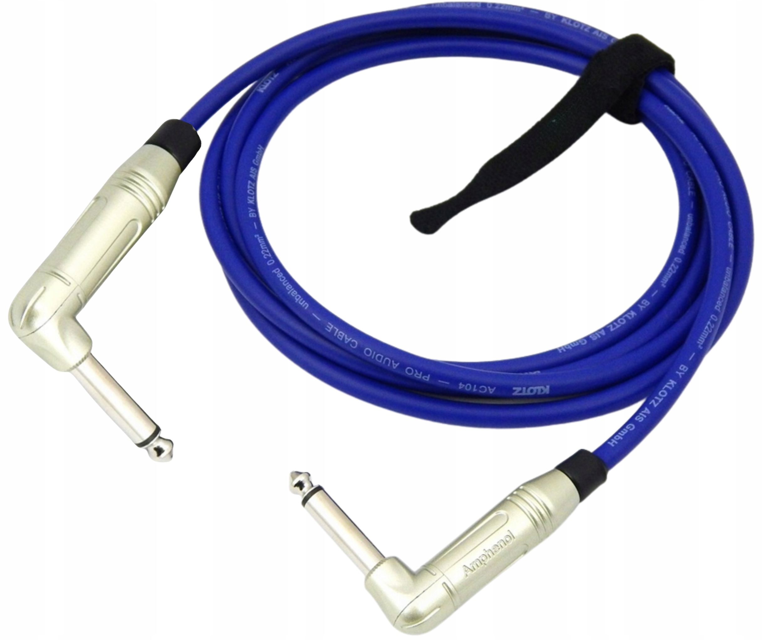 Klotz Kytarový Instrumentální Kabel Pro Efekty Jack 6,3mm Úhlový 5m Blue