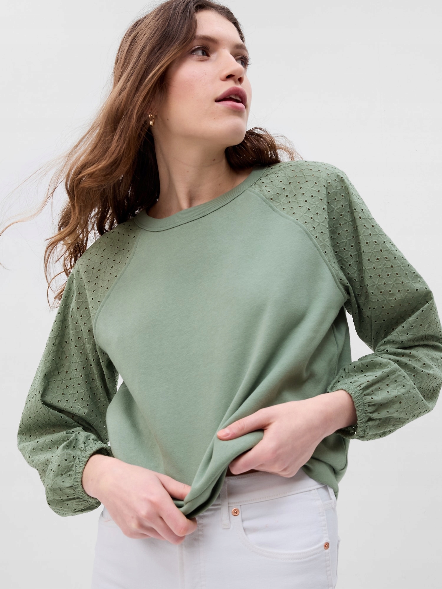 Gap Mikina vintage soft s madeirou zelená