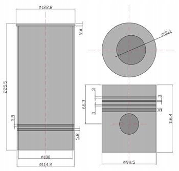 Zestaw naprawczy silnika 4-pierścieniowy fi-100 oryginał Zetor Numer katalogowy części 60110099