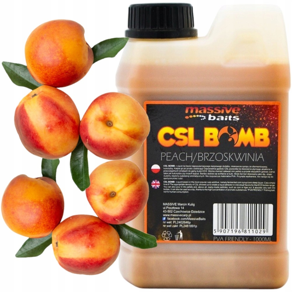Massivee Baits Zalewa Csl Peach Liquid karpiowy booster 1L Dip