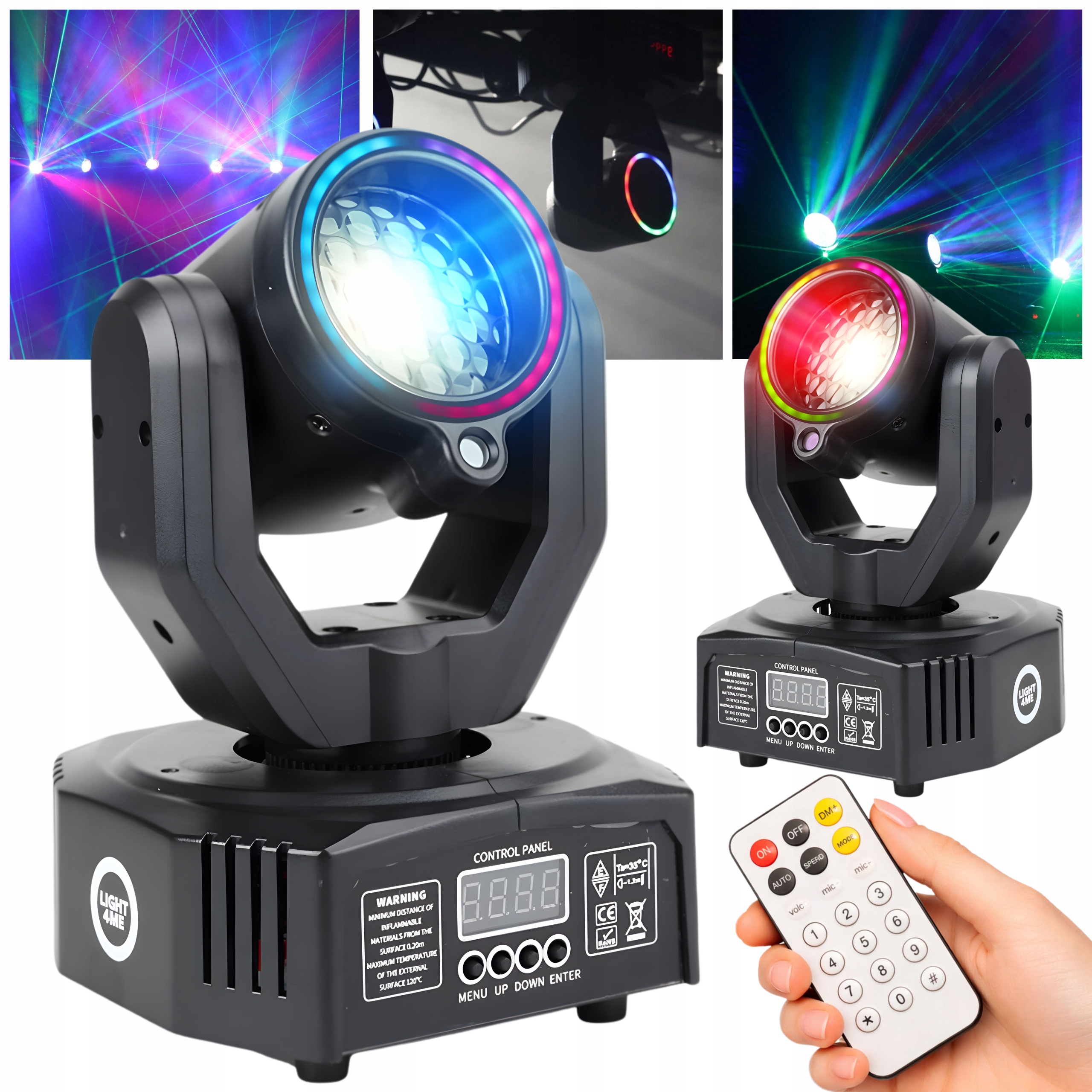 Pohyblivá Hlava Fx Led DMX gobo beam ring laser zelený 50mW dálkové ovládání