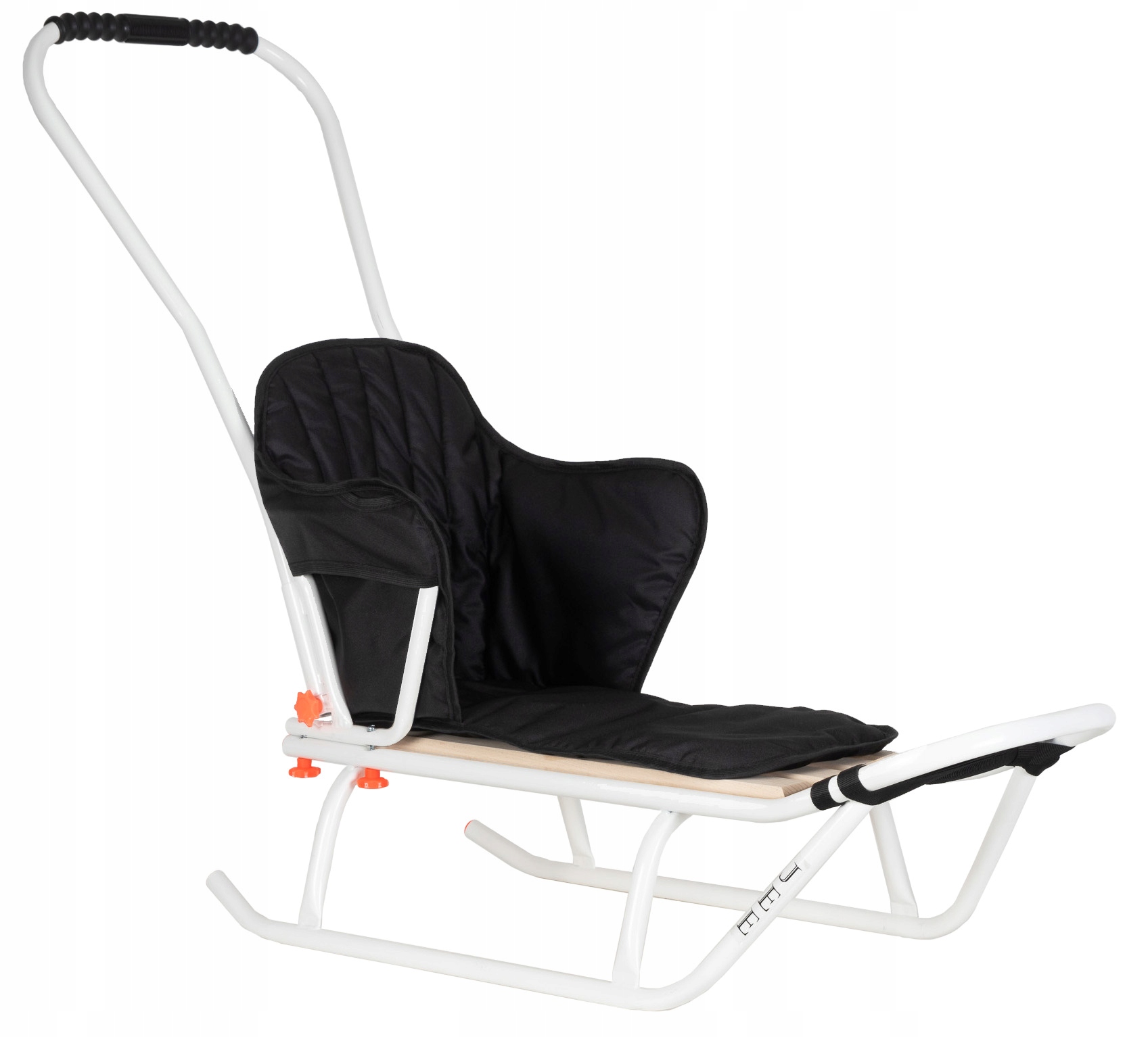 Polskie Sanki Metalowe Jee M Dla Dzieci Z Oparciem, Pchaczem I Materacykiem