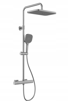 Kfa Deszczownia Z Baterią Natryskową Ścienną Malaga Gun Metal Grey Pvd