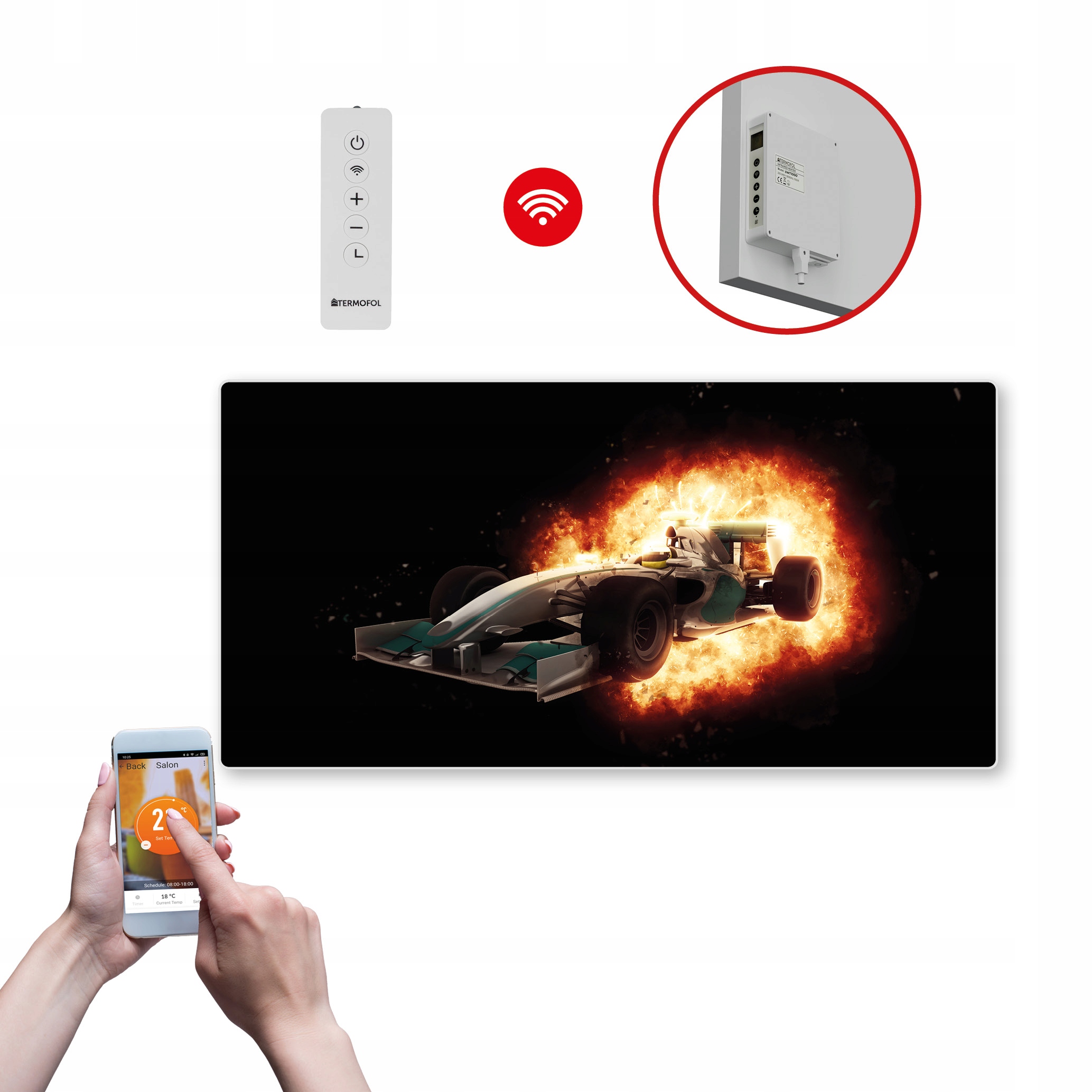 Dekoračný infračervený Ohrievací Panel s výkonom 700 W a Wifi