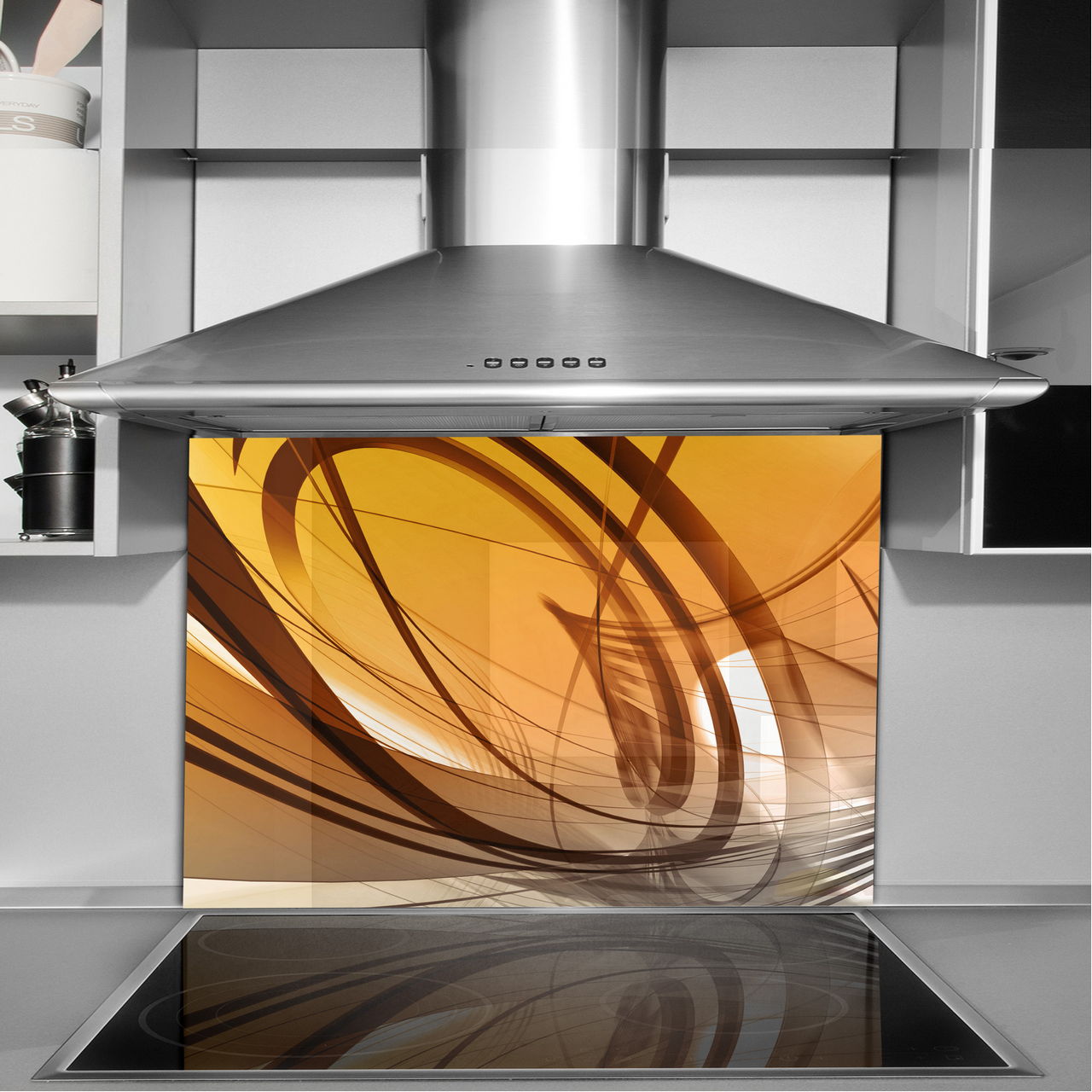 płytki ścienne hartowane kuchnia 90x65 design Wykończenie błyszczące