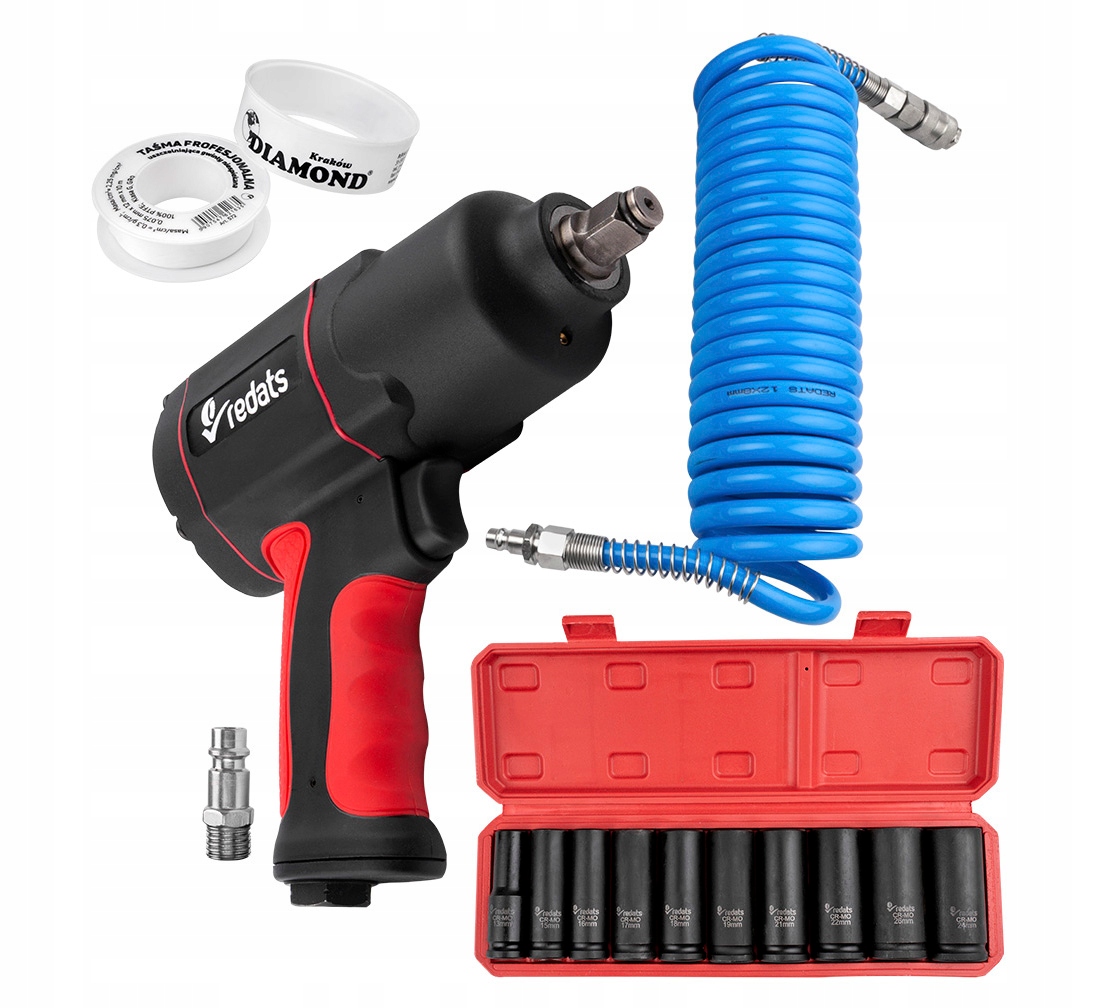 

Klucz Udarowy 1/2 Redats Nasadki Adapter Wąż Taśma