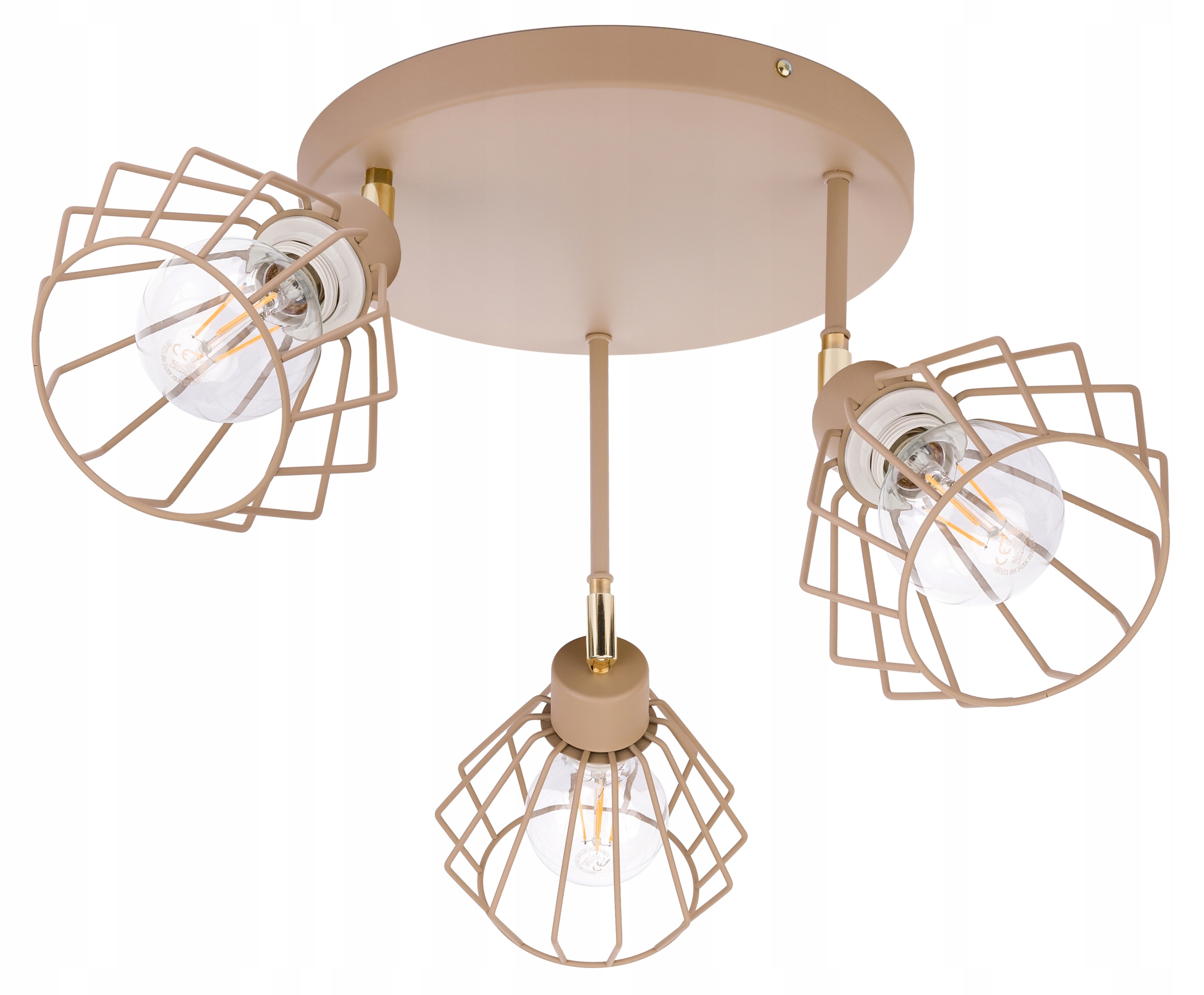 Závěsná Stropní Lampa Stropní Svítidlo Lustr Ruch Brylant 3x E27 Kašmír béžová ecru