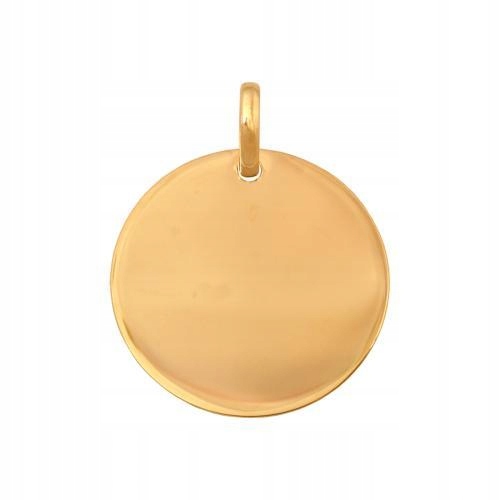 Přívěsek ze zlata 585, kulatý, hladký plech pod gravírování, elegantní, módní