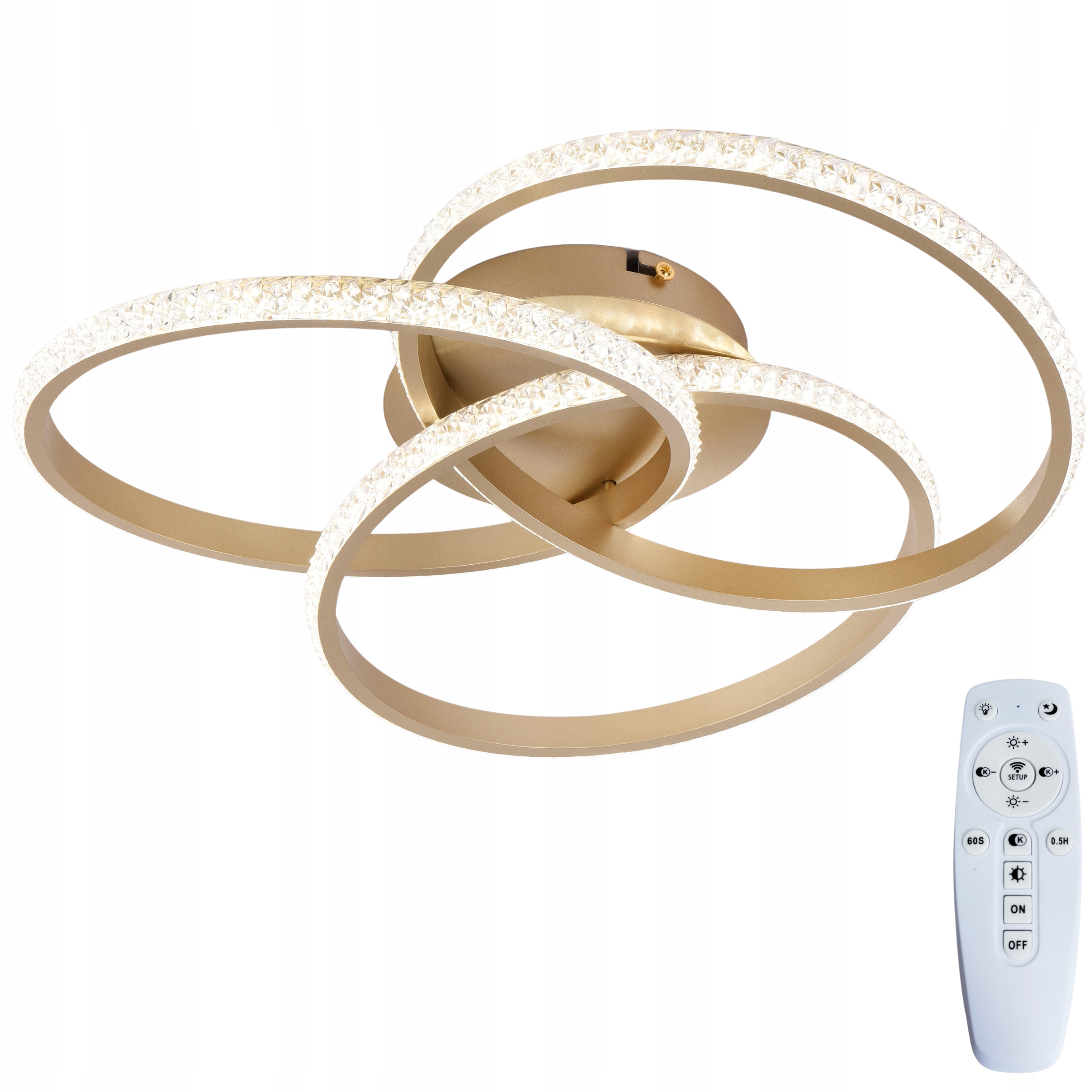 Závesná lampa Stropné Svietidlo Led zlatá moderná Diaľkový Ovládač 3 farby do spálne/obývačky