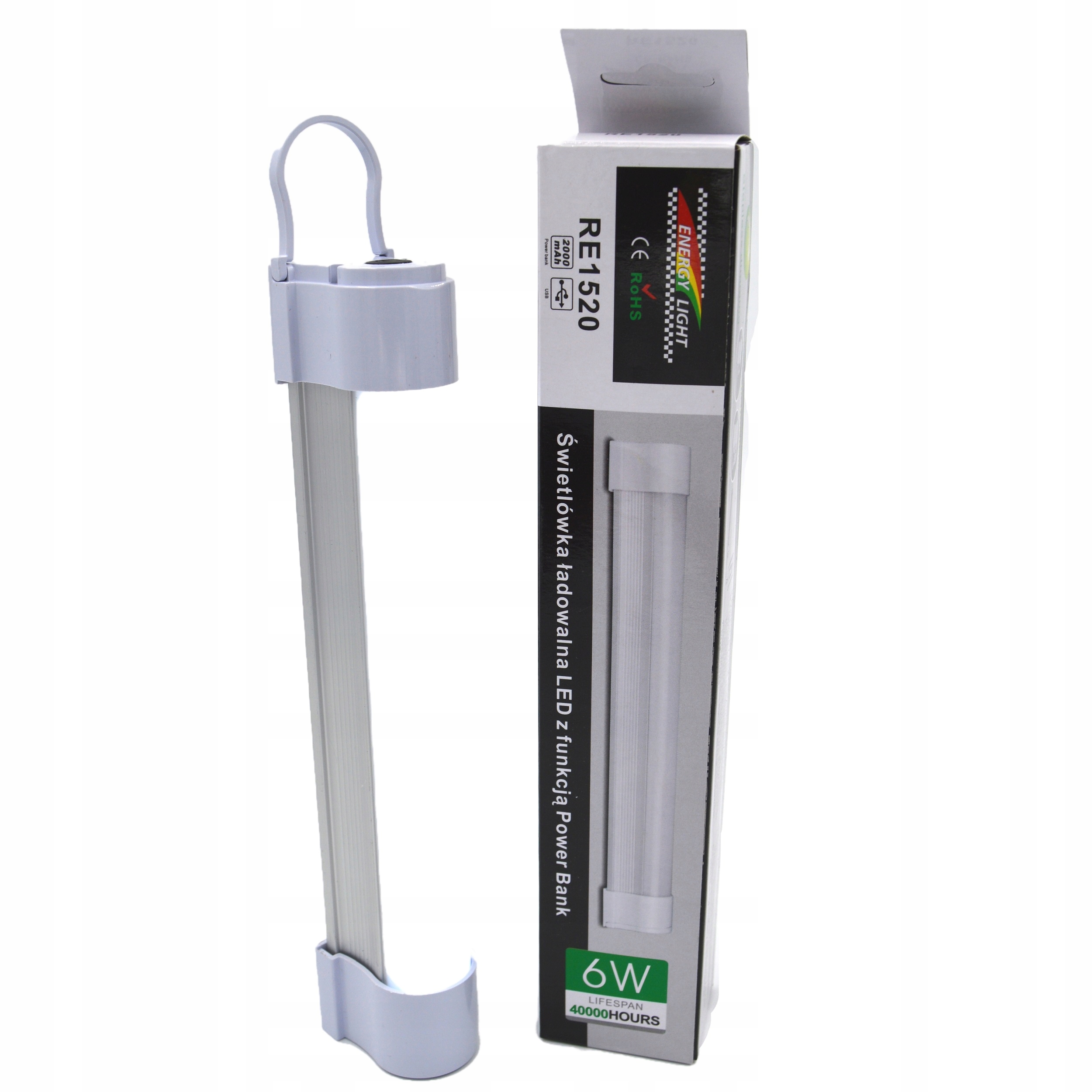 

Ładowalna lampka turystyczna led power bank RE1520
