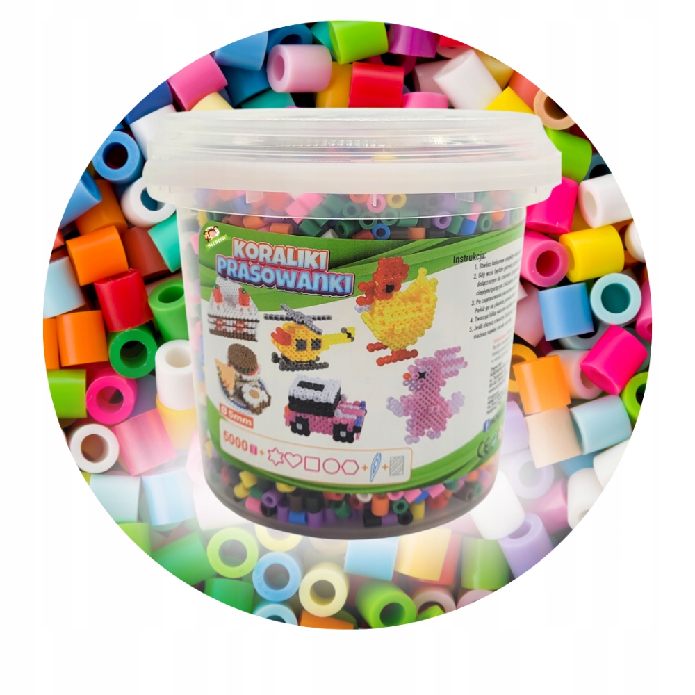 MEGADIDI KORALIKI do prasowania 5000 szt szablony akcesoria WIADERKO Materiał plastik