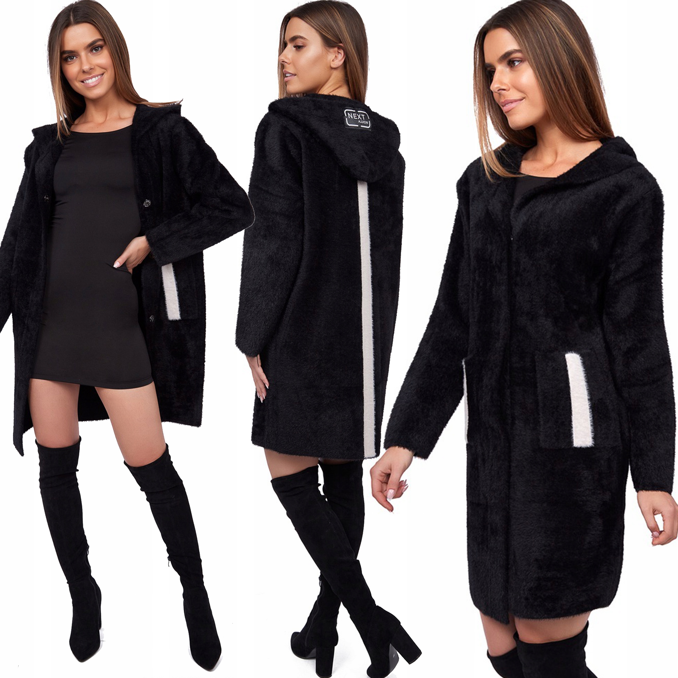 

823__ Płaszcz Alpaka Kaptur Lampas