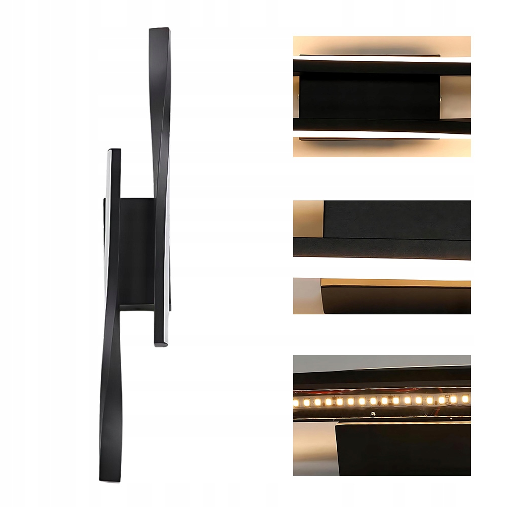 Moderní Led Nástěnné Svítidlo 10W 50CM Černé Úsporné A Dekorativní Noční Lampa