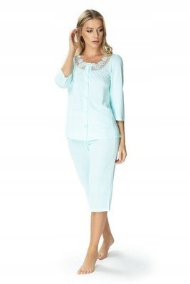 4110 Letizia Dámské rozepínací pyžamo Mewa mátová barva