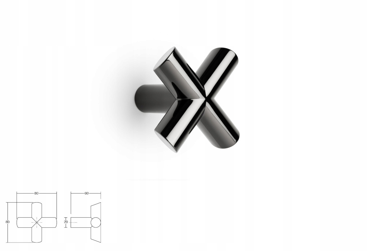 Nábytkový nástěnný věšák Viefe Equis 7027 černý lesk 7027080Z03