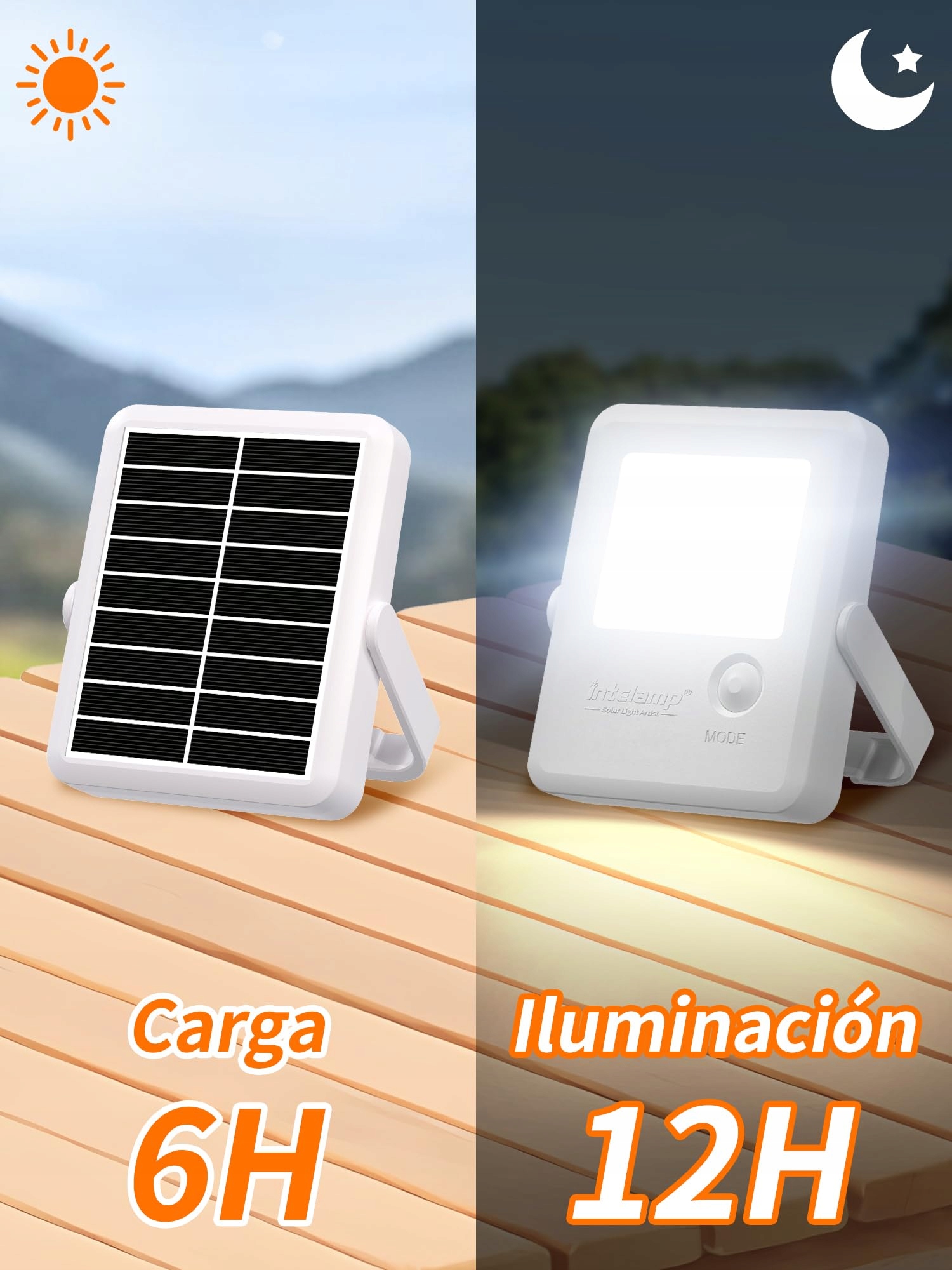 INTELAMP Lampy Solarne Zewnętrzne Przenośne Jasne Do Kempingu Ogrodu — miniatura 2