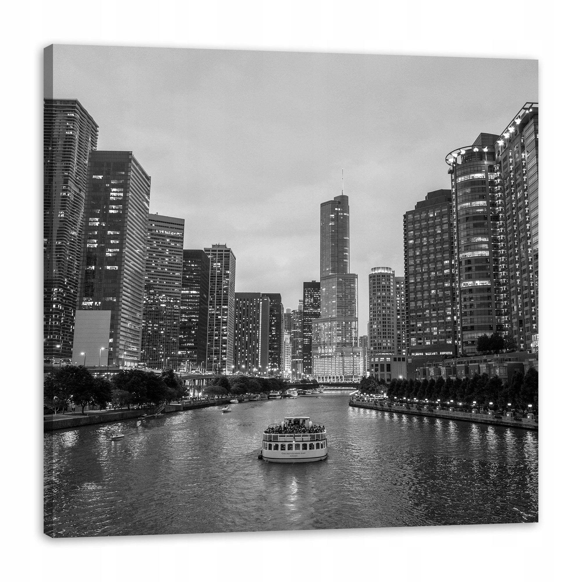 Obrazy na plátně Chicago černobílé 90x90 cm