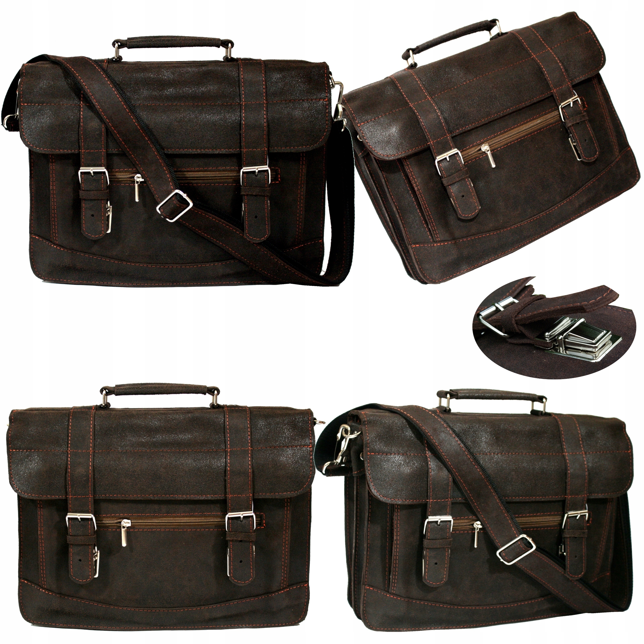 Pánská kožená taška přes rameno kabelka přes rameno A4 hnědá polská výroba vintage