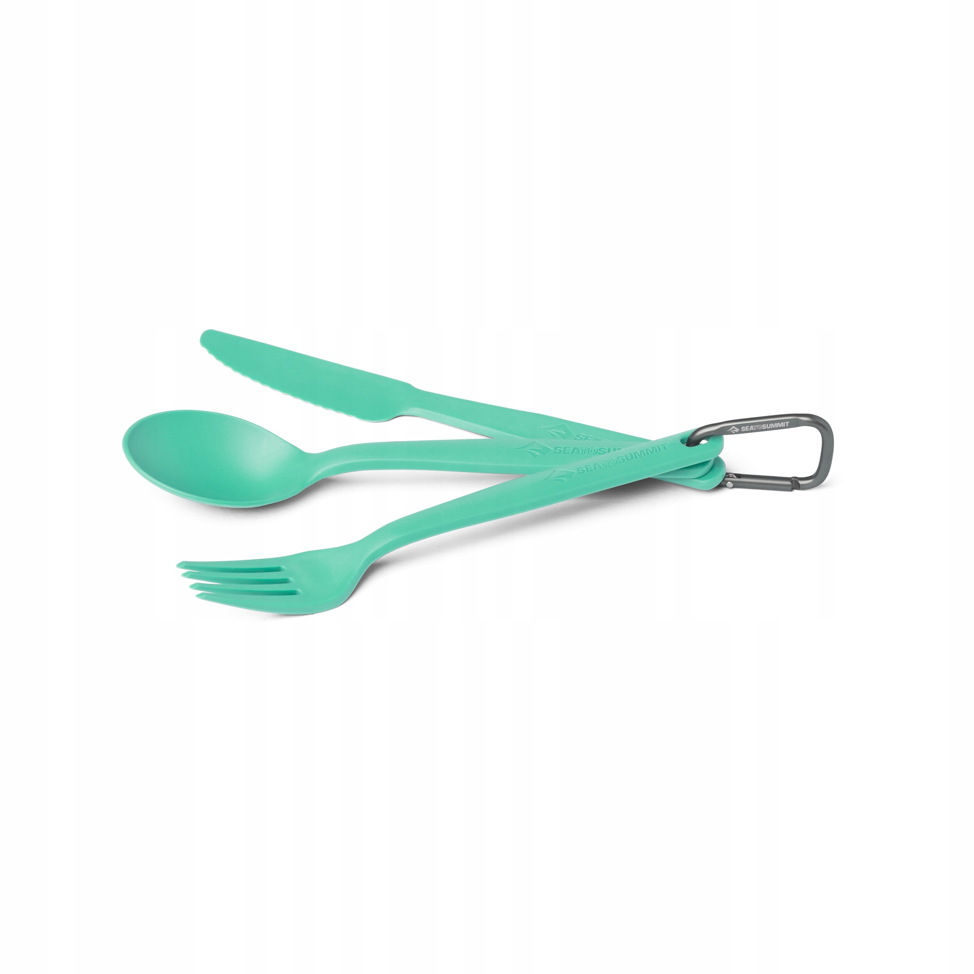 Zestaw 3 sztućcy z karabińczykiem Sea to Summit mint green