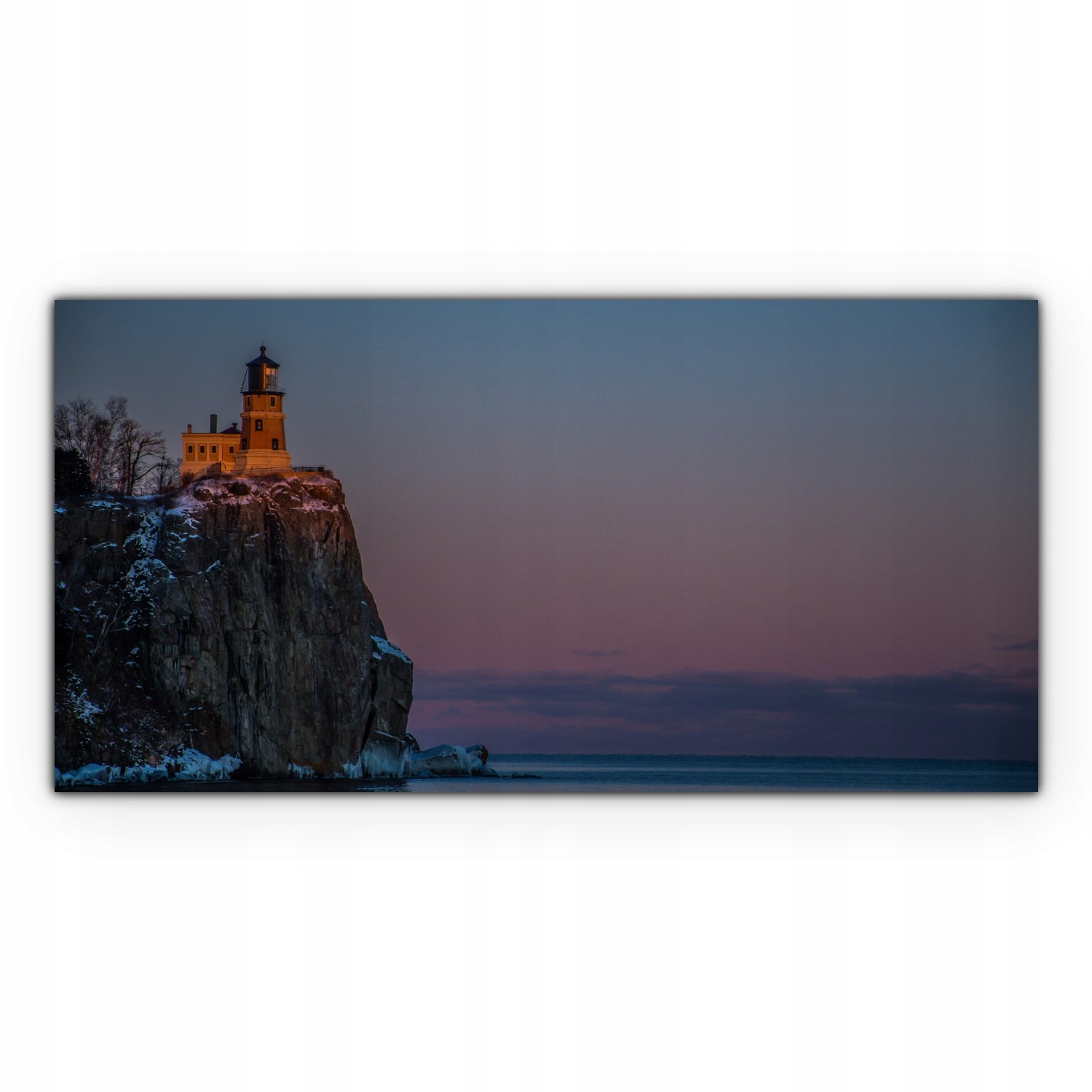

Obraz canvas na ścianę 100x50 Latarnia Morska Zima