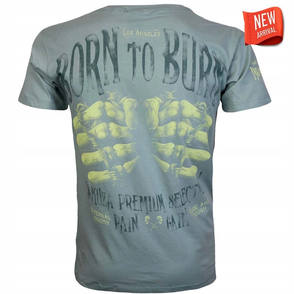 Tričko Yakuza Premium 3915 modré Pain and Gain, Born to Burn