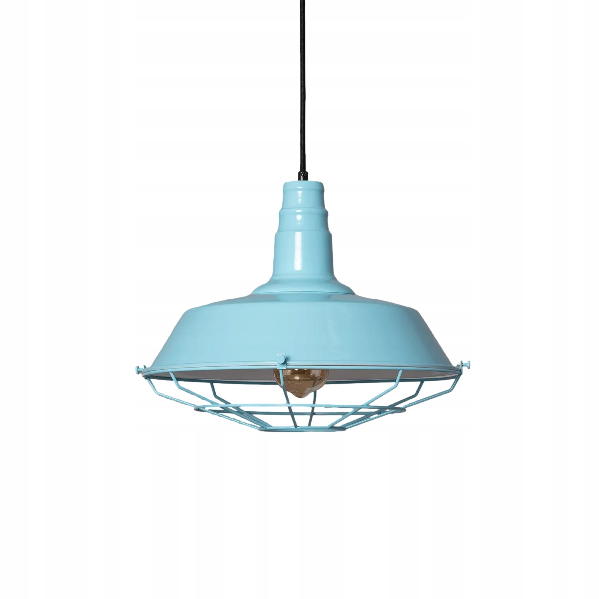 Retro závesná lampa loft s modrým drôteným tienidlom nad stôl do obývačky Abruzzo