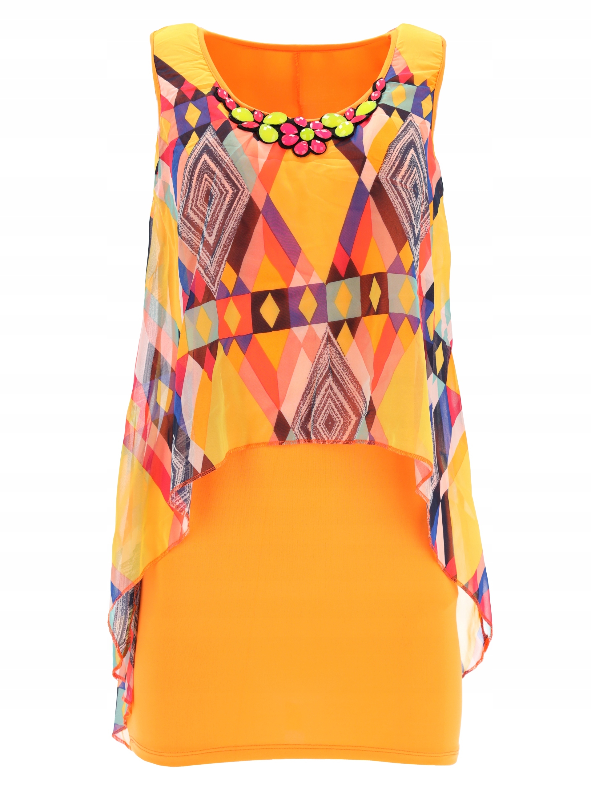 Dámská Tunika Elegantní, Ženská, Přiléhavá, Barevné Vzory Na Ramínkách