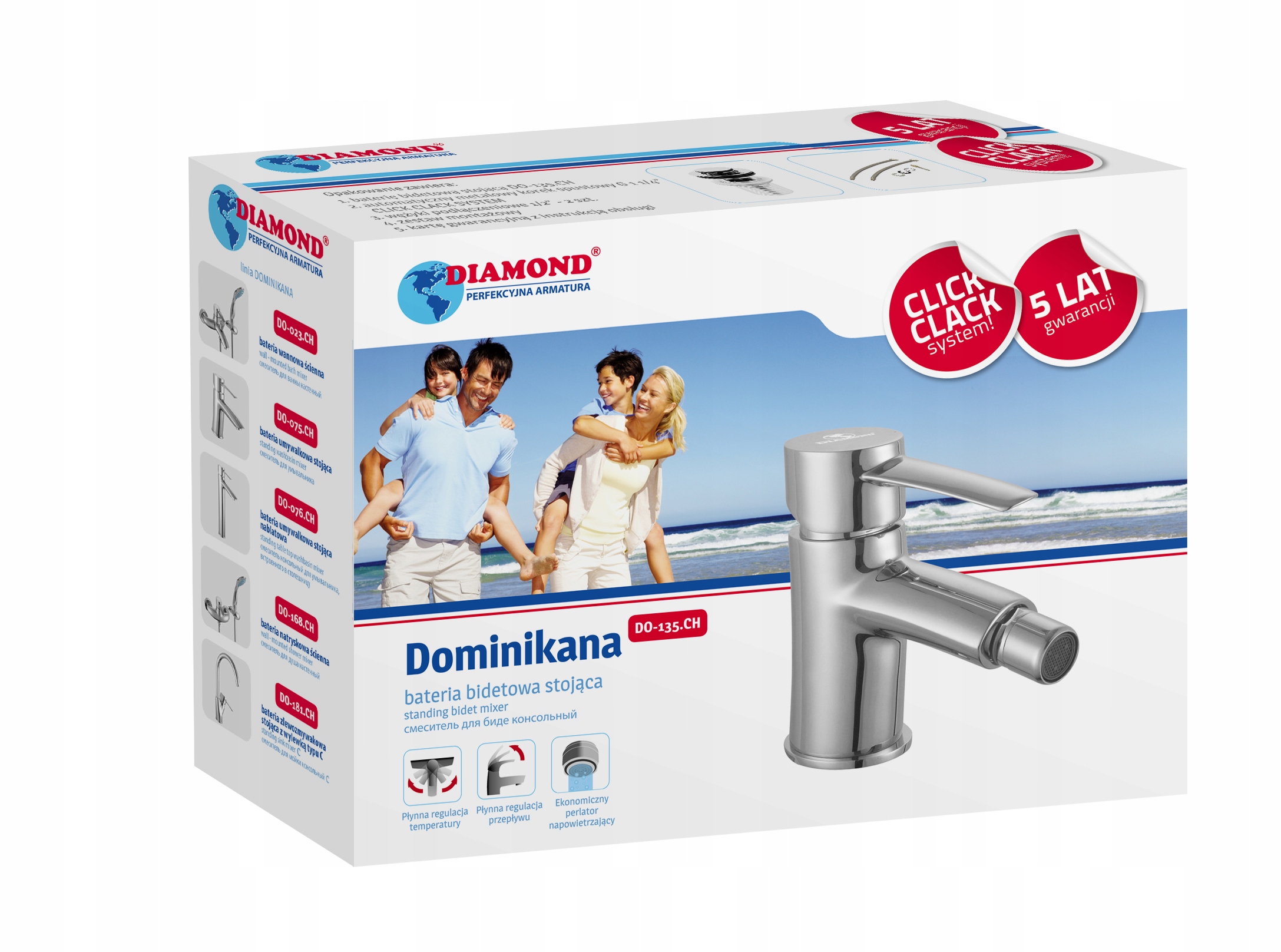 BATERIA BIDETOWA STOJĄCA DOMINIKANA CHROM Kod producenta DO-135.CH