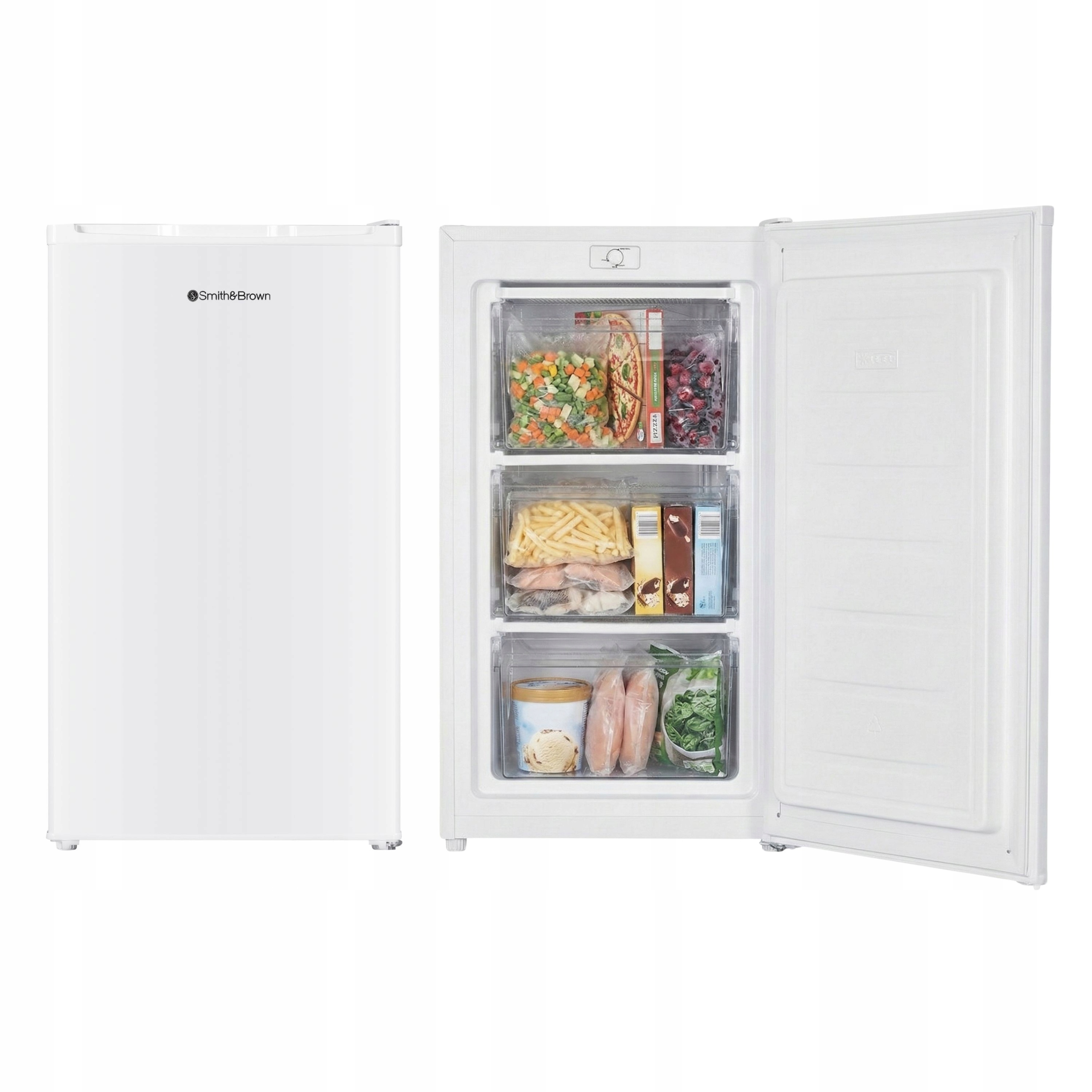 Mała zamrażarka szufladowa podblatowa 60L 85cm Smith&Brown SZTTF-411-WE3