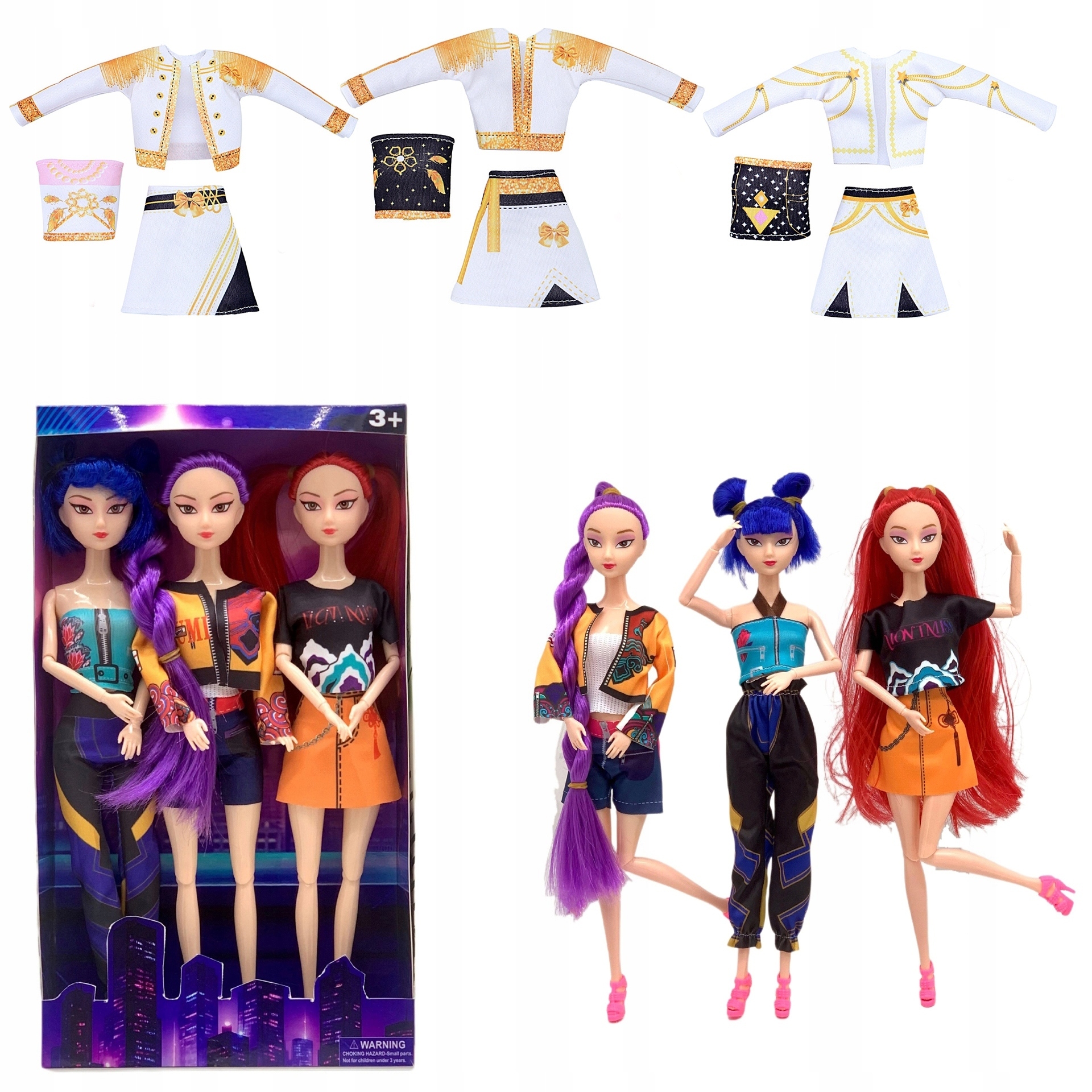 Lalka KPop Demon Hunters Rumi Łowczynie Grająca Dźwięk Muzyka + ubrania