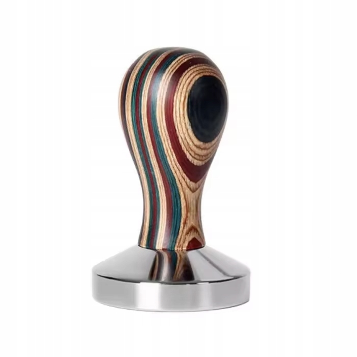 Levně Tamper na kávu 53 mm, barevné dřevo, nerezová ocel, profesionální pěchovadlo