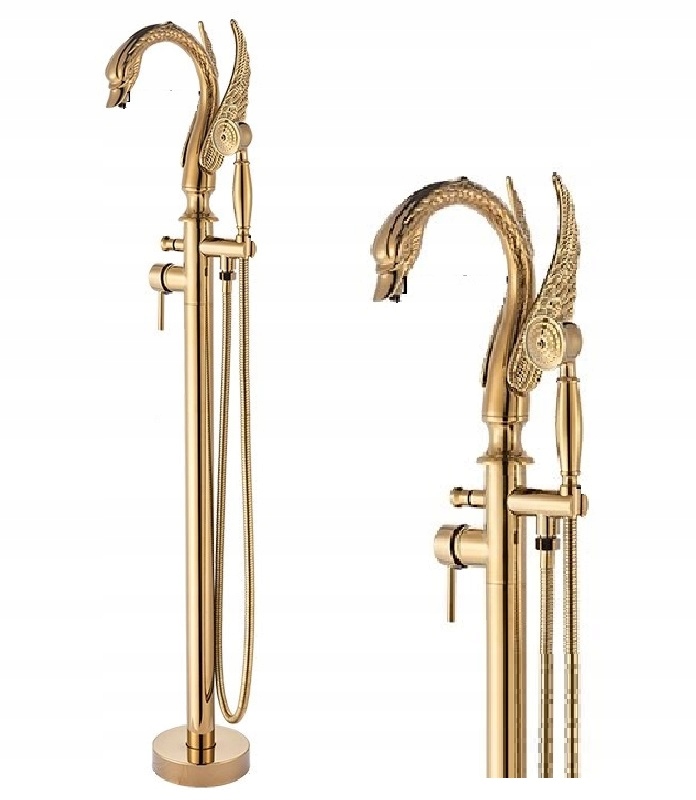 Voľne stojaca vaňová batéria Old Retro Gold