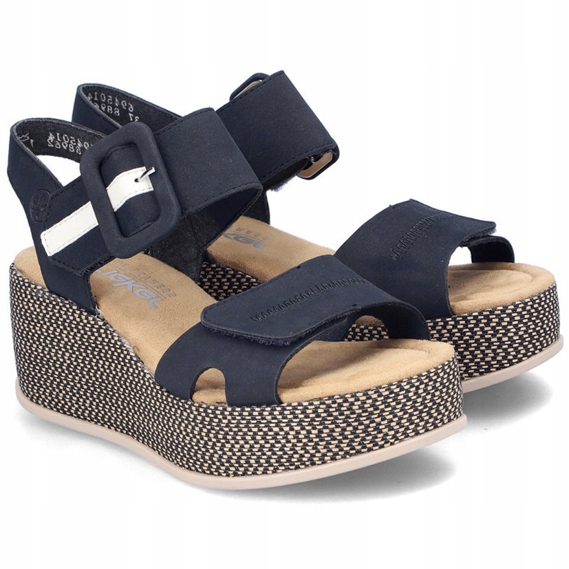 Dámské sandály Rieker 69450-14 Blue německé, modré, Kůže Vel. 38