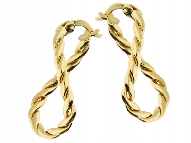 Zlaté náušnice 585 s otočnými osmičkovými koly 1,61g elegantní Infinity 14kt