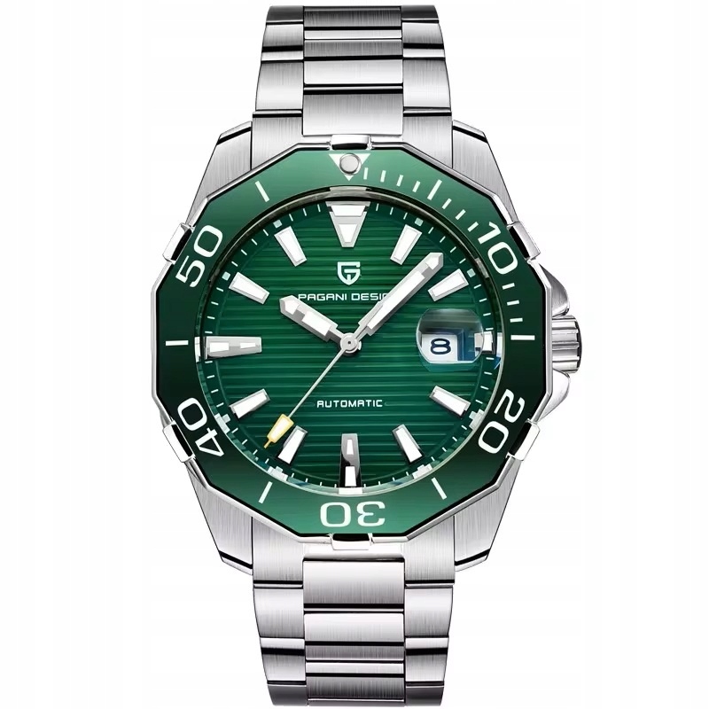 Quartzové hodinky Pagani Design 1617 Zelená 3 Bar Safír