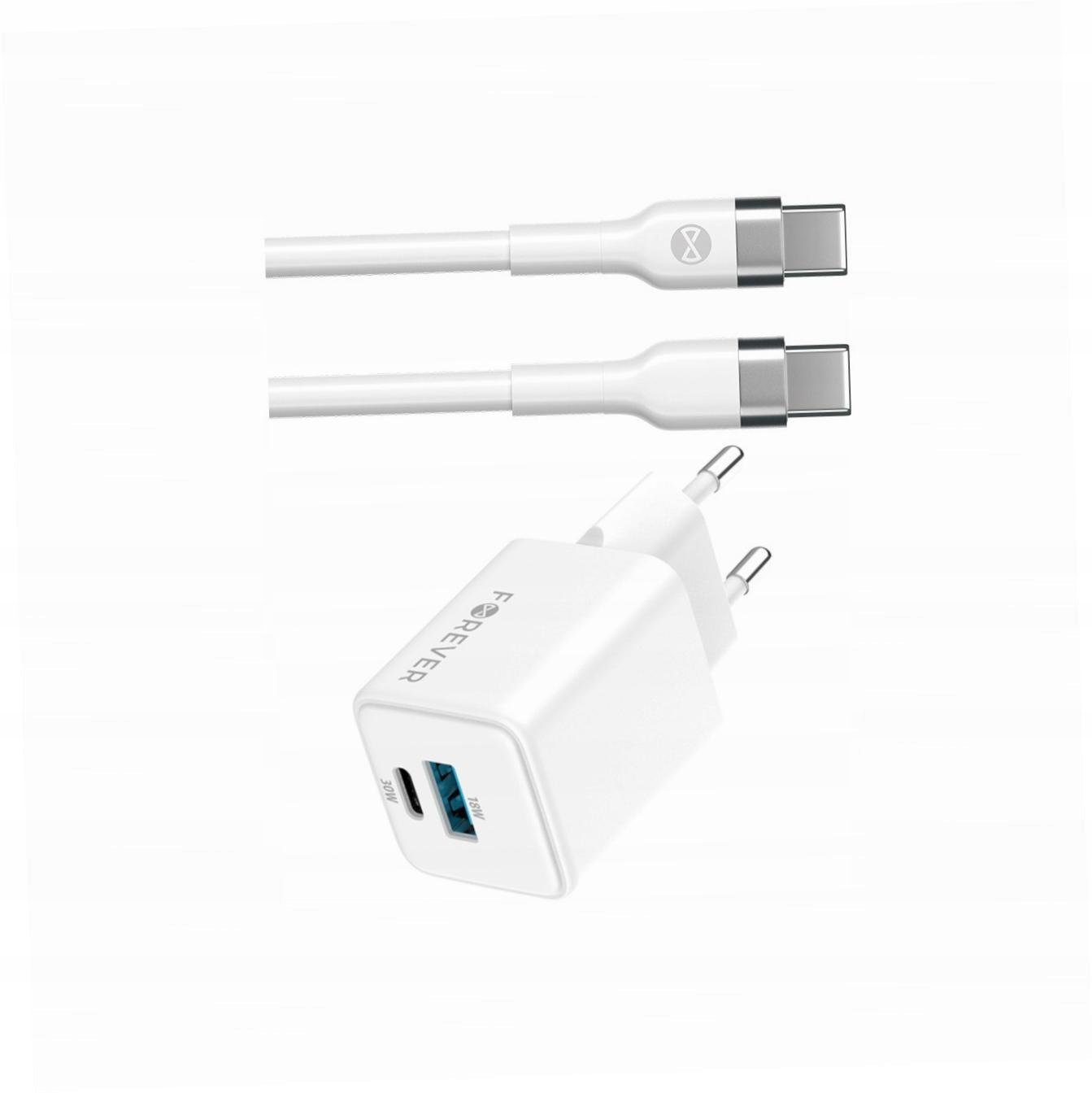 Szybka ładowarka GaN 30W Usb i Usb-c z kablem do Samsung S8 Plus G955