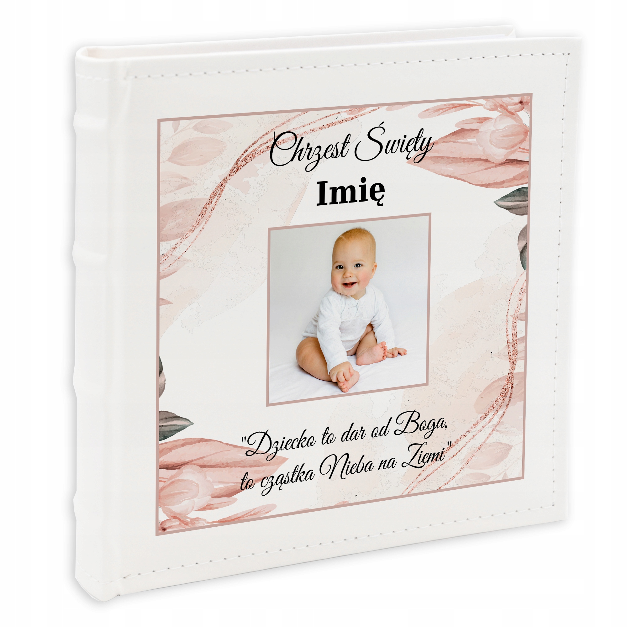 Album na fotografie 10x15 cm Bílý Dárek Ke Křtinám Dítě Dar Boha Kreator
