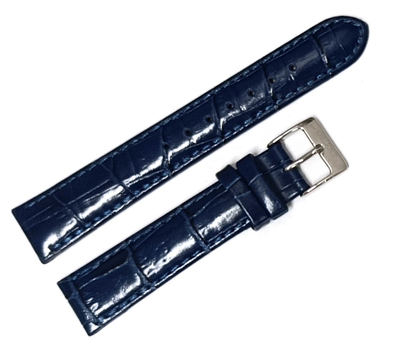 Originální Kožený Modrý Tmavě Modrý Řemínek Na Hodinky Orient 18 mm Krokodýl