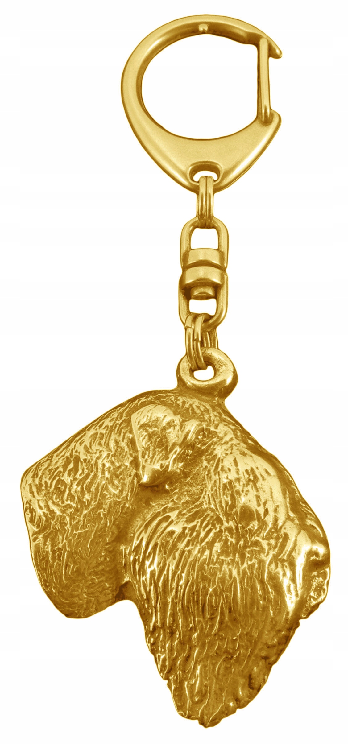 Černý ruský teriér, pozlacený přívěsek na klíče se psem, přívěsek na klíče