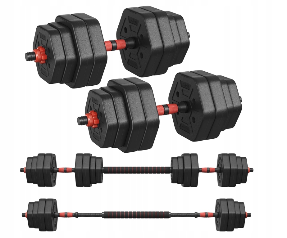 Zestaw hantli z drążkiem łączącym, krótkie hantle Songmics SYL300B01