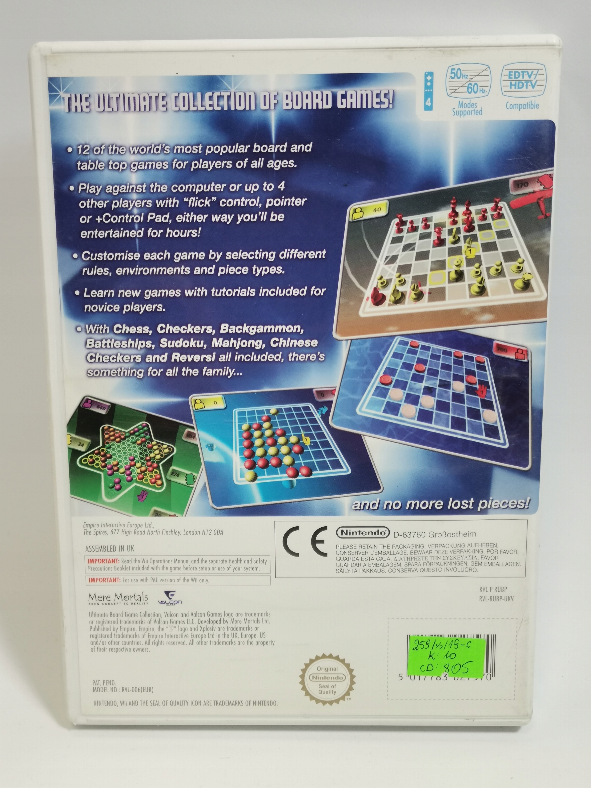 Ultimate Board Game Collection GRA Wii PŁYTA LUSTRO EAN (GTIN) 5017783027570