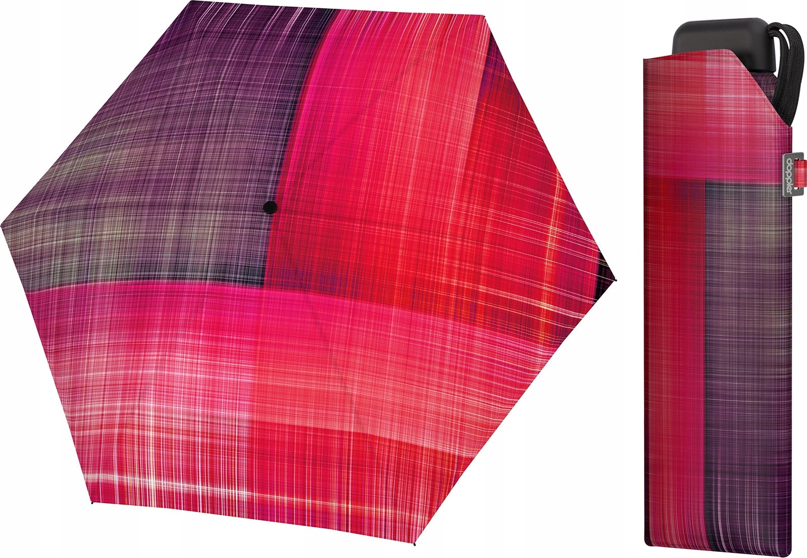 Kapesní deštník Doppler Carbonsteel Mini Noble Check Pink