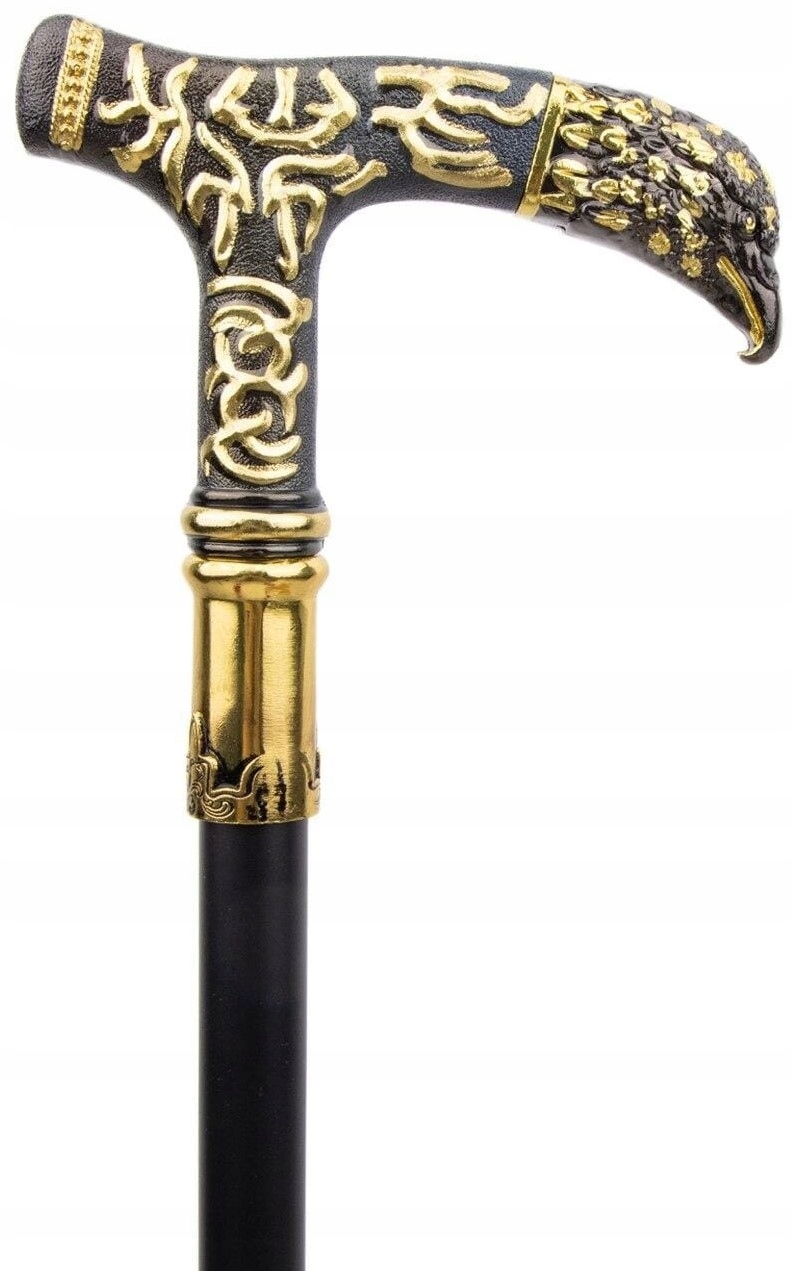 Laska metalowa ozdobna Orzeł Czarno-złota Wyjątkowa laska Grand Canes