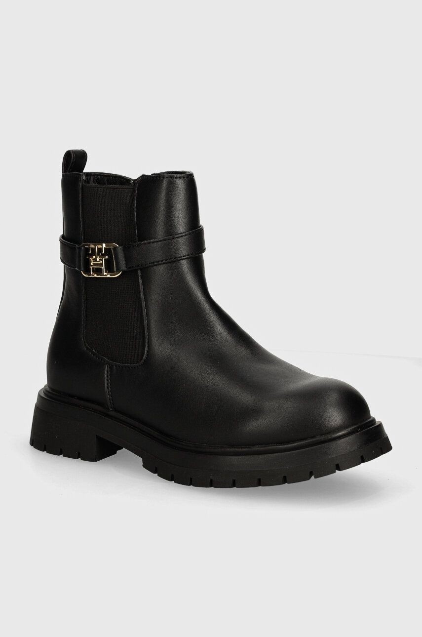 Tommy Hilfiger Dámské Kotníkové Boty nazouvací černé boty Chelsea T3A5-1351999 Vel. 35