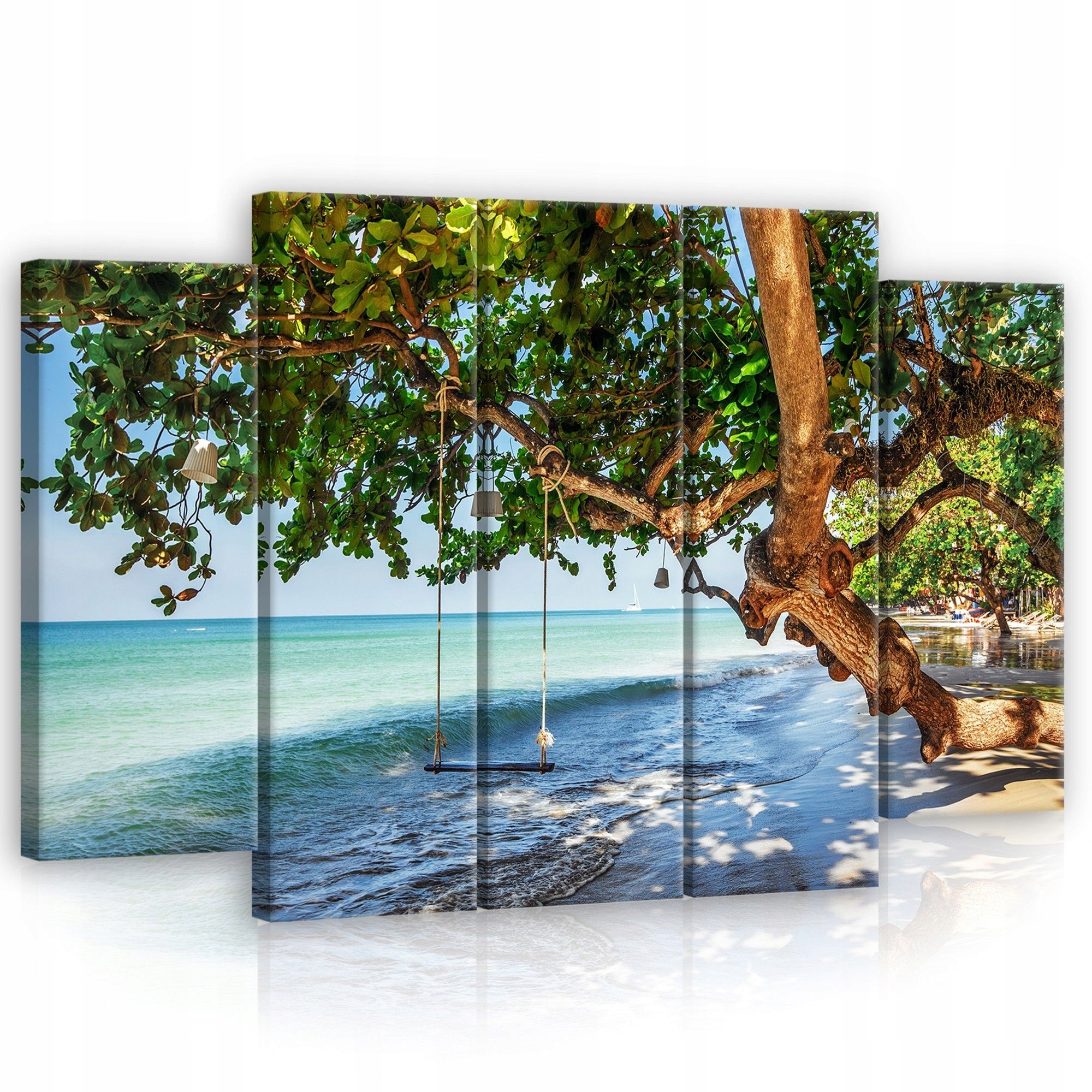 Obraz 150x100 Tropické pláže oceán hojdačka raj leto palma more polypové