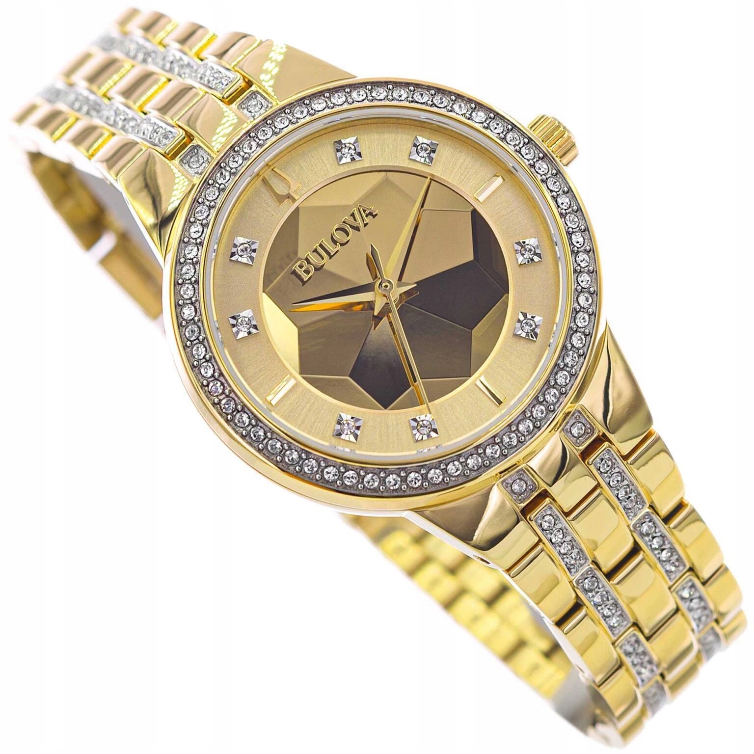 Dámské Hodinky Bulova 97L176 Sutton Zlaté Na Náramku, Elegantní