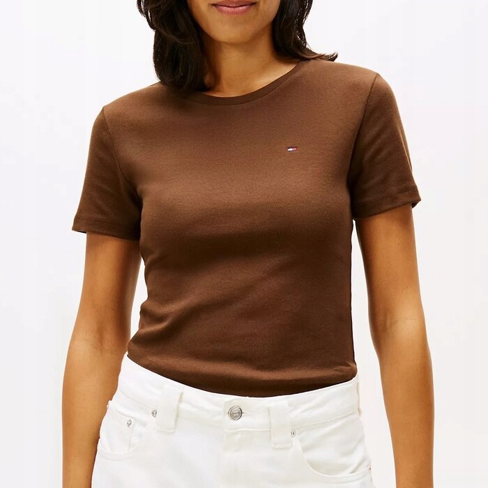 Tričko Tommy Hilfiger bavlněné hnědé módní M (nové)