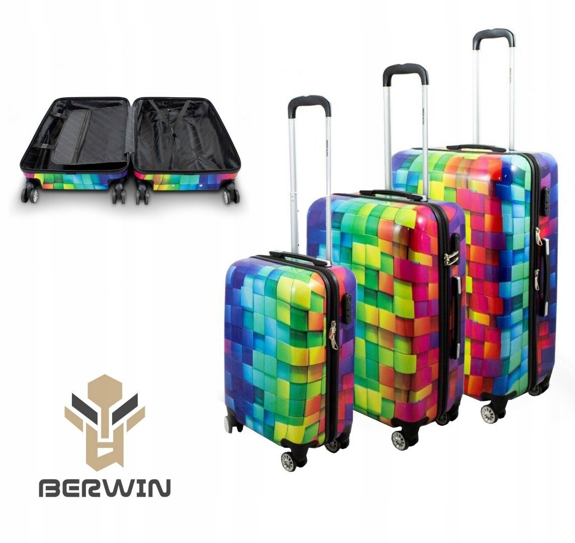 Sada Moderních 3D Cestovních Kufrů M L XL Kufry Cube