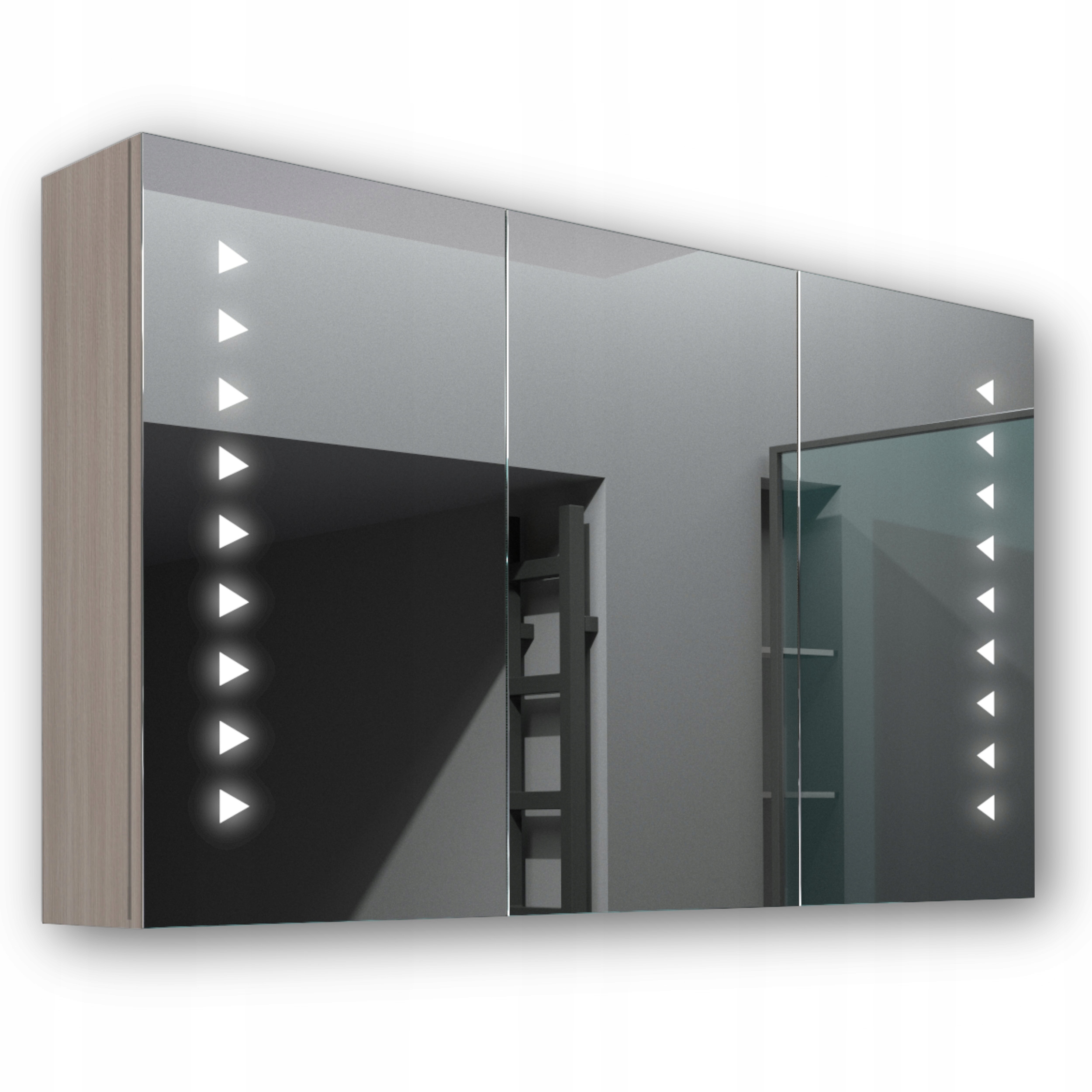 Drevená skrinka 120x70 Led zrkadlo Neptune Akácia